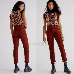Levi's Wedgie Straight Leg Cords in Cherry Mahogany sz 24